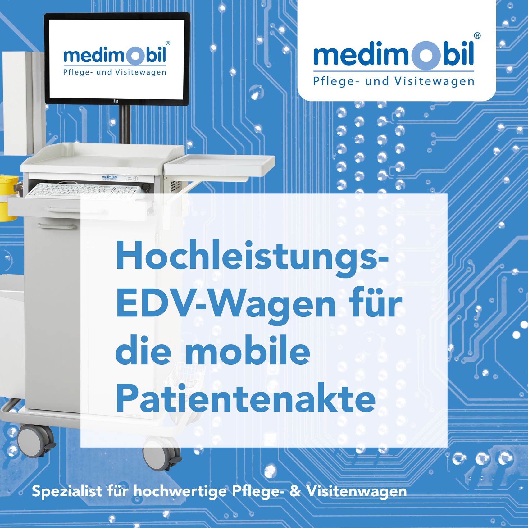 Hochleistungs-EDV-Wagen für die mobile Patientenakte